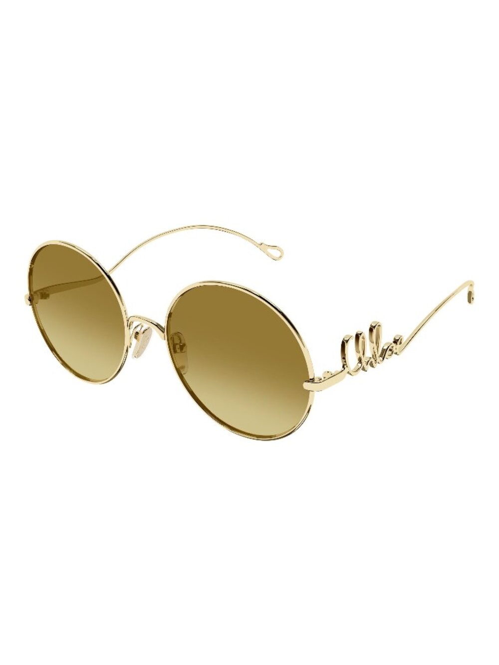 New Chloé Women's Sunglasses Gold Brown Lens Metal Frame CH0372S 003 56